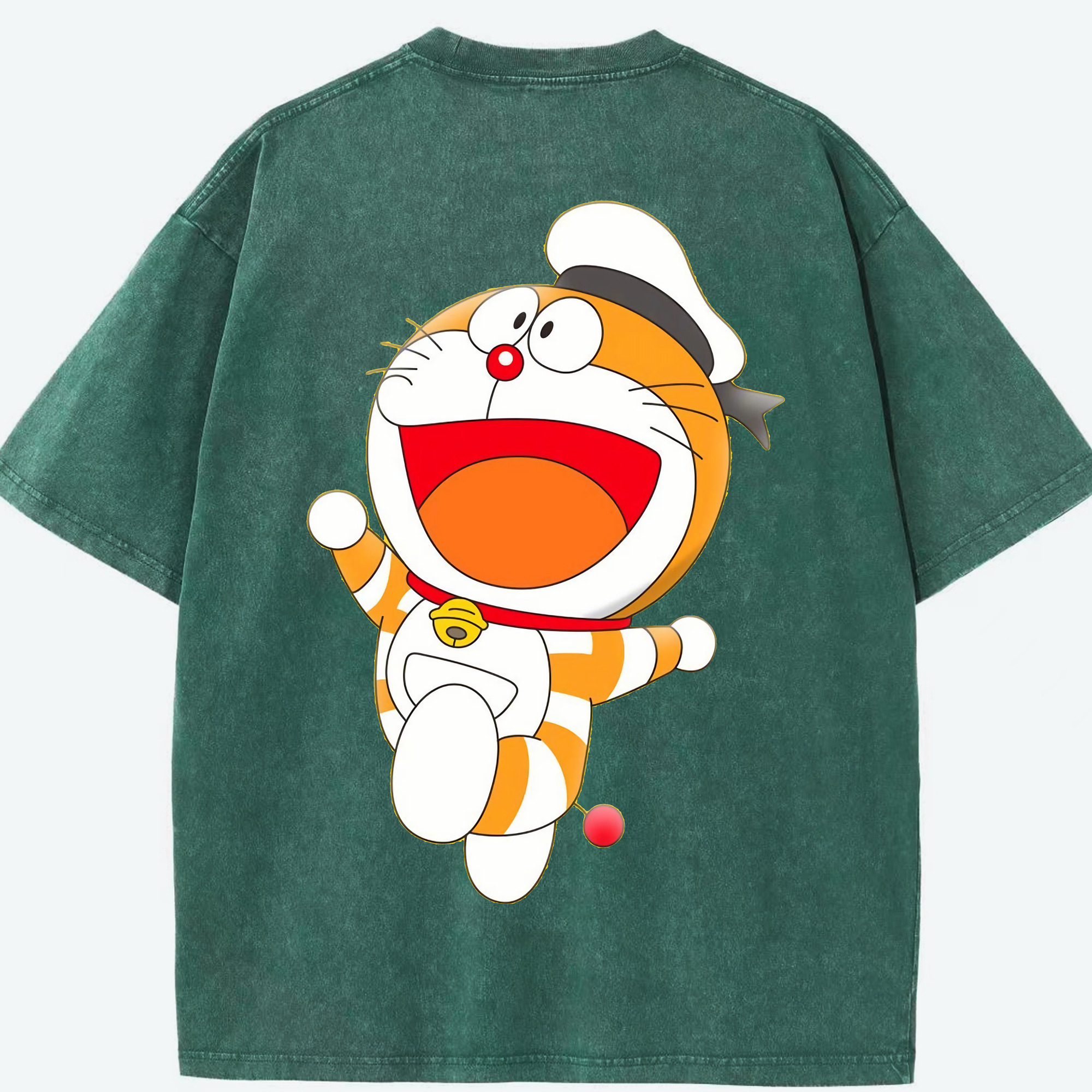 （画像用） ドラえもん Doraemon 綿100% ヴィンテージ風 半袖Tシャツ（背面プリント）
